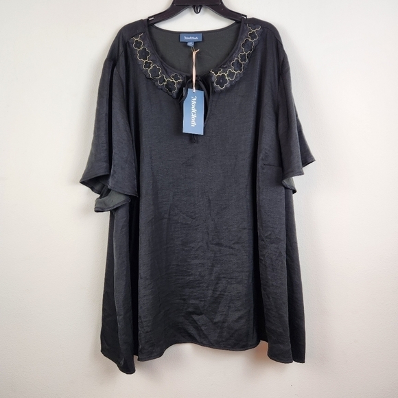 Modcloth black flowy top Size 4X NWOT - Picture 1 of 5